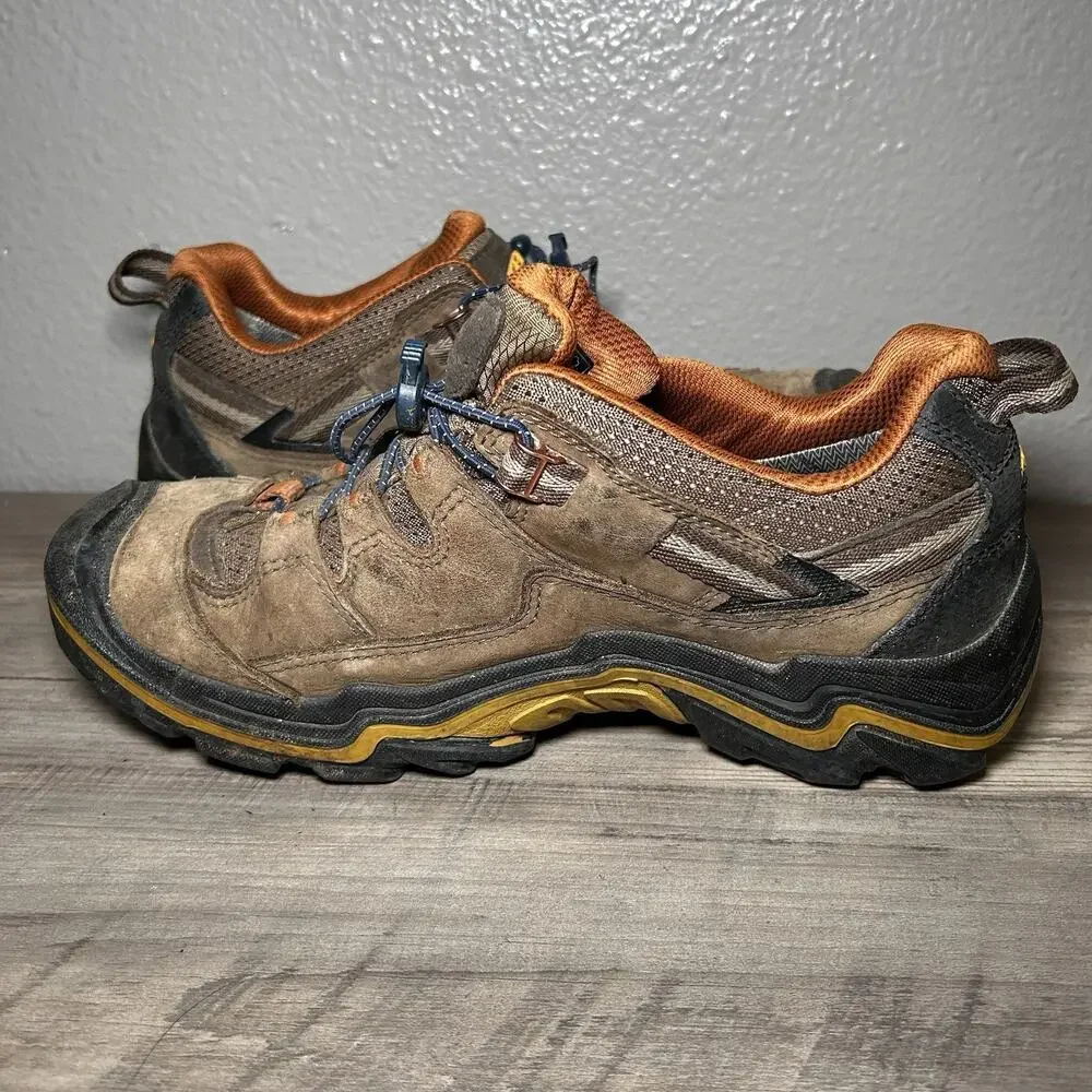 KEEN Durand WP Low Top Hiking Boots Size 9.5 Mens USA Built Brown/Orange
